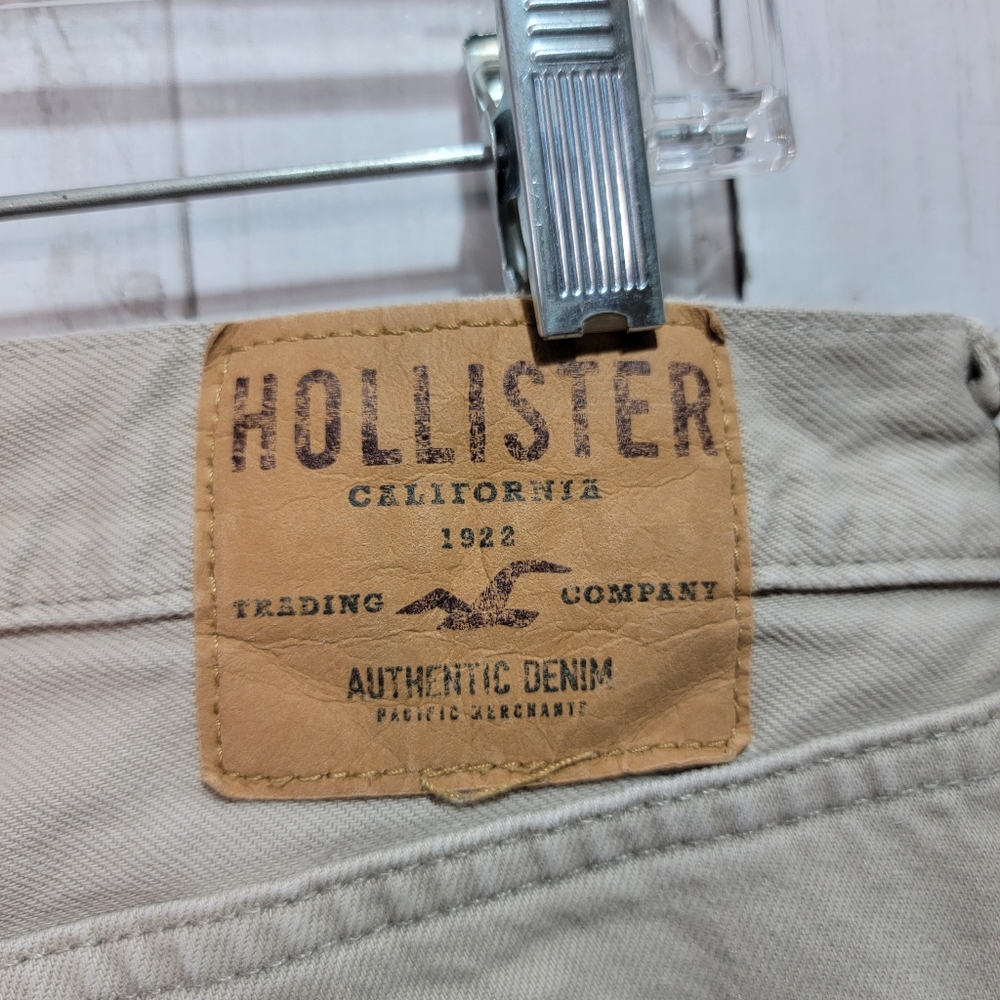 Hollister Size 32 X 32 Button Up Fly Tan Straight Leg Skinny Men’s Jeans Cotton. - Picture 8 of 11